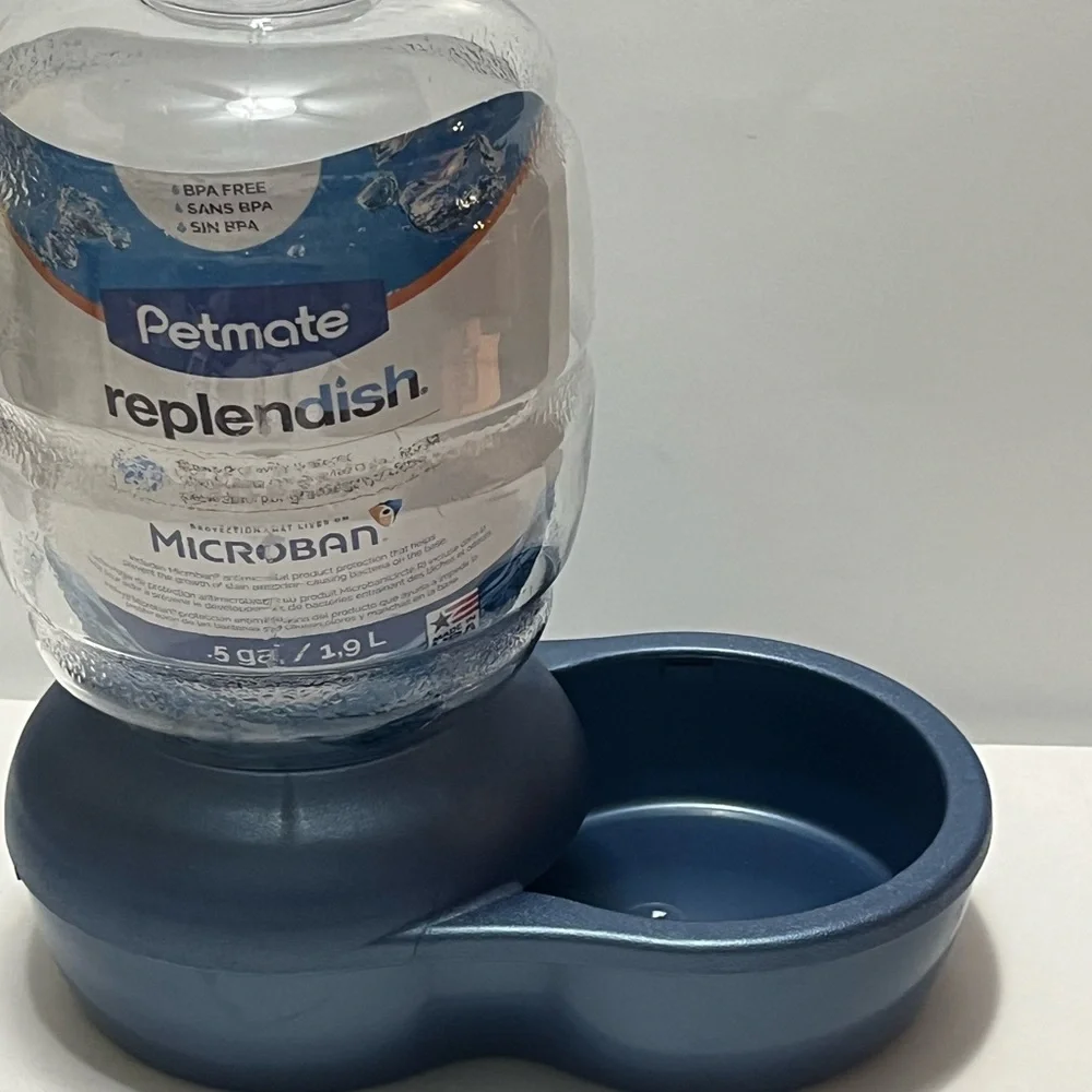 Petmate Replendish Microban Dog Feeder Small 5lbs Pearl Peacock Blue